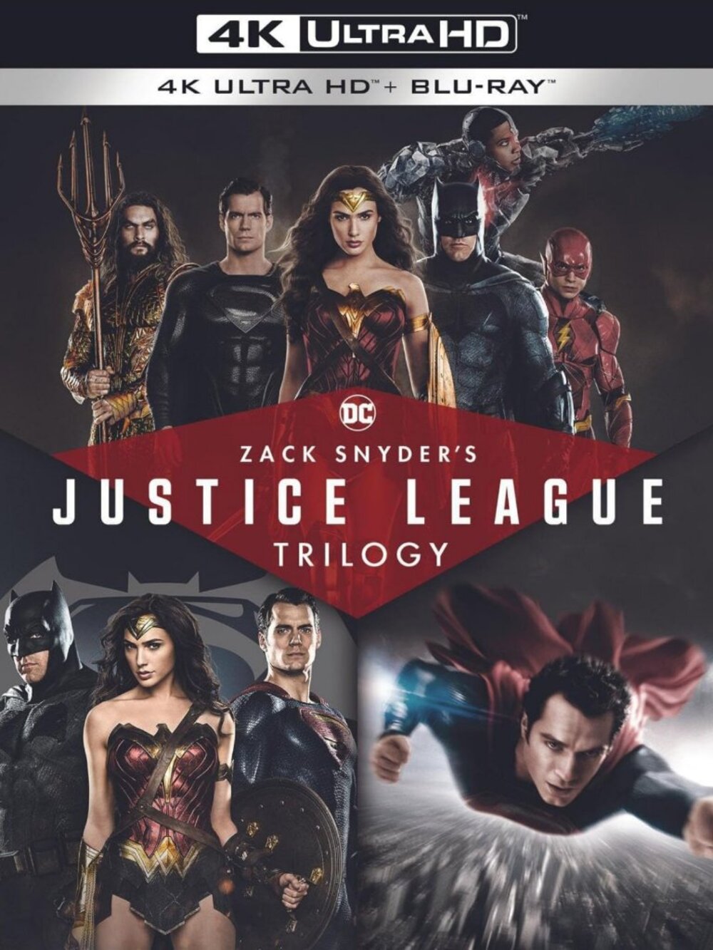 Epic Superhero Trilogy - Justice League 4K Ultra HD + Blu-ray Set, Collector's
